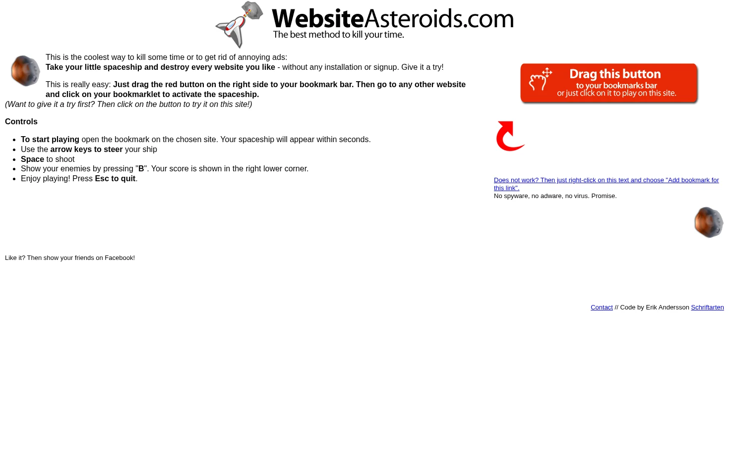 WebsiteAsteroids 页面快照